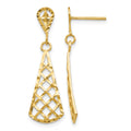 10K Diamond-cut Inverted Fan Dangle Post Earring