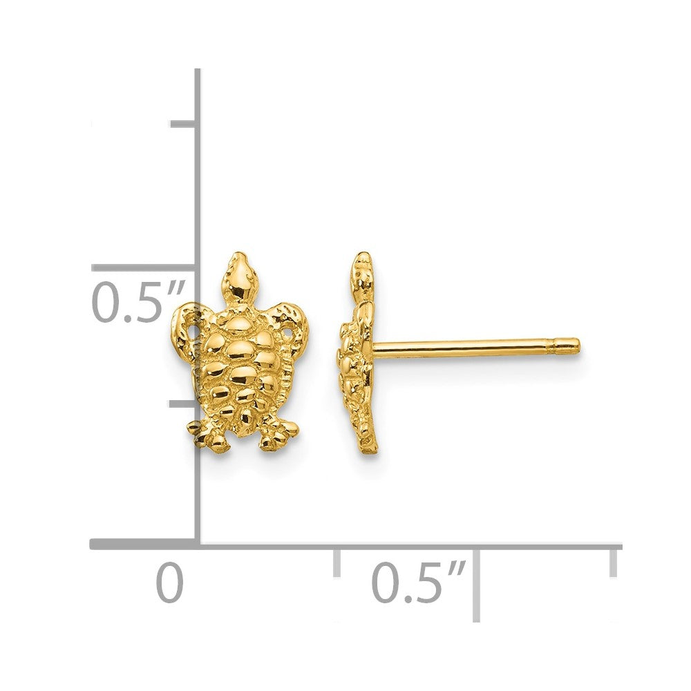 10K Mini Turtle Post Earrings