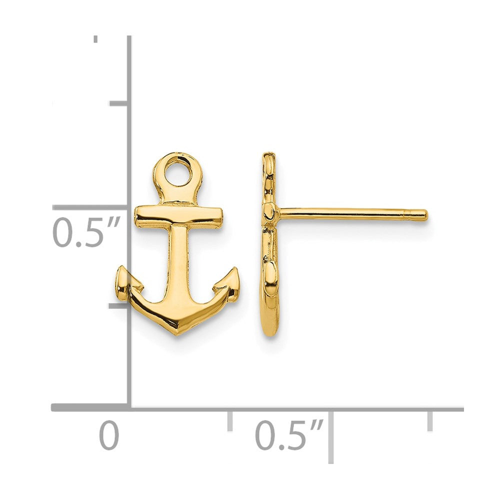 10K Anchor Post Earrings