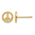 10K Polished Peace Symbol Post Earrings