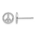 10K White Gold Polished Peace Symbol Post Earrings