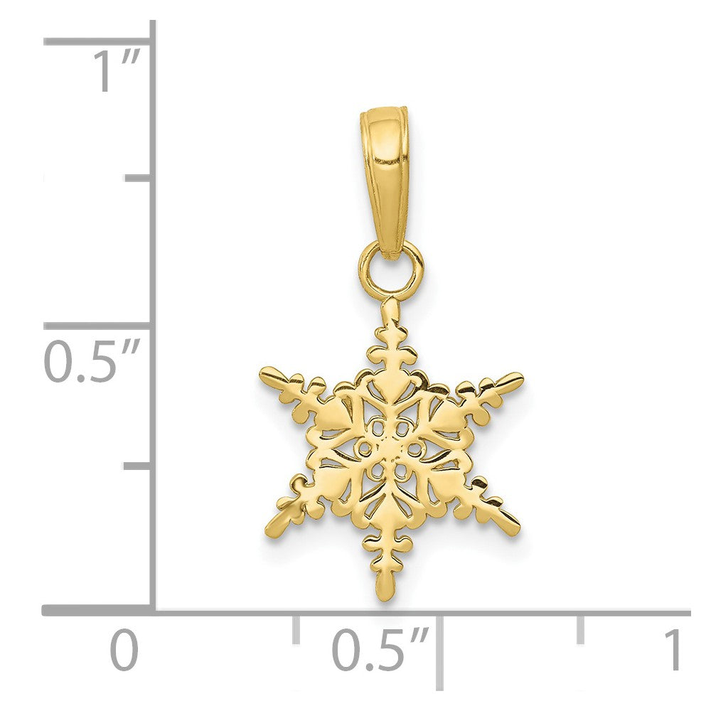 10k Small Snowflake Pendant