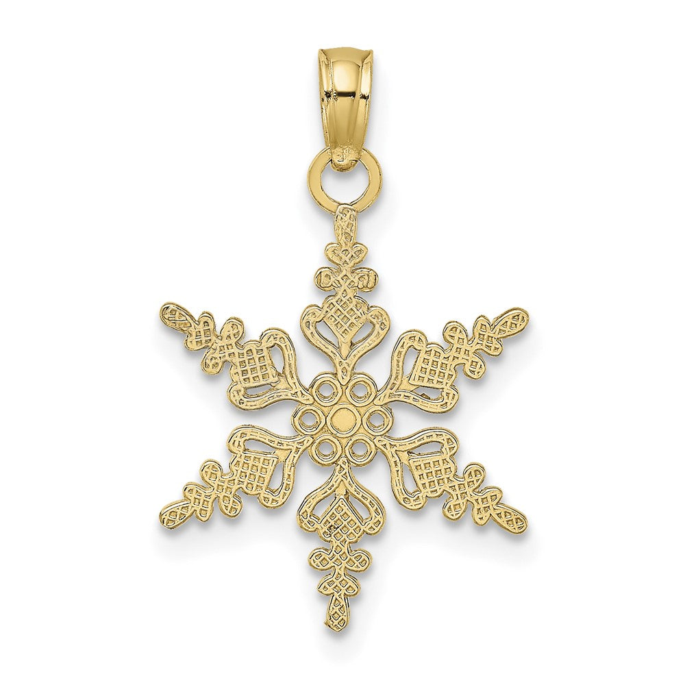 10k Polished Snowflake Charm