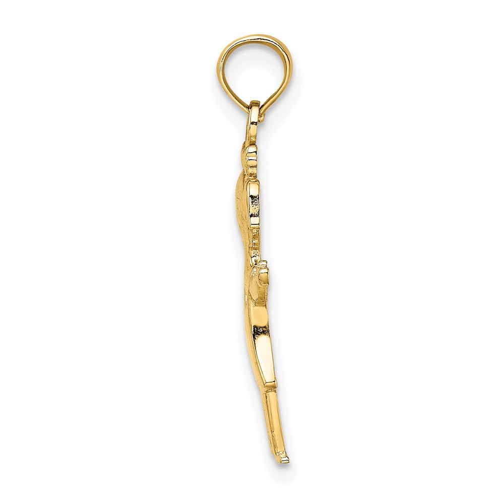 10k Solid Polished Girl with Pig-Tails Charm