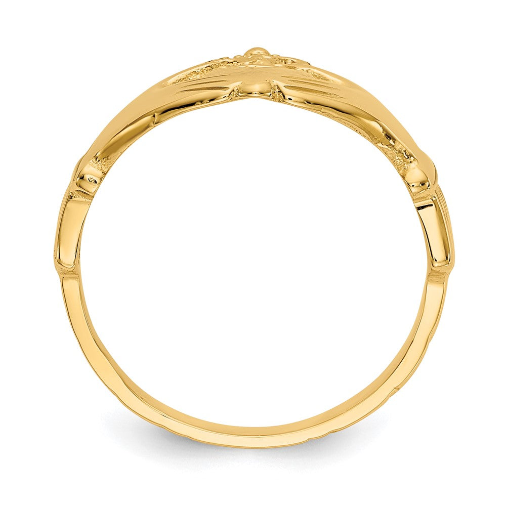10K Polished Claddagh Ring