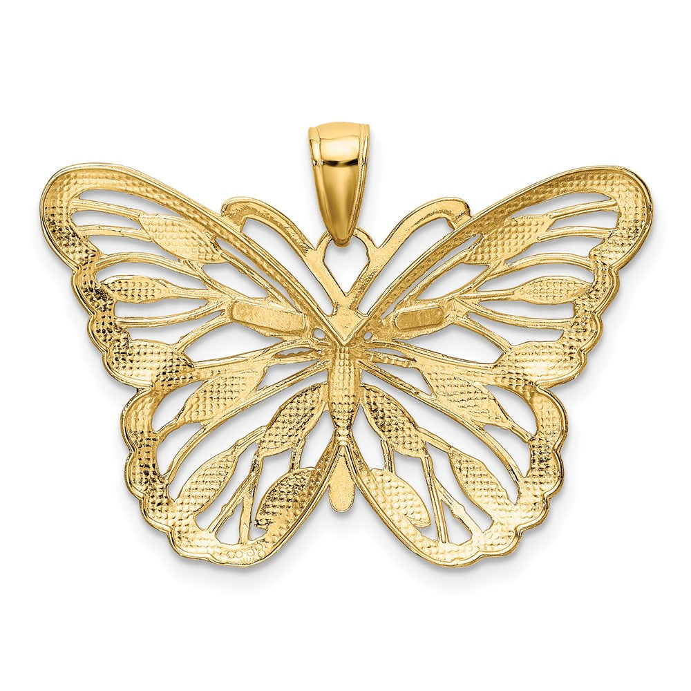 10K w/ Rhodium Butterfly Pendant