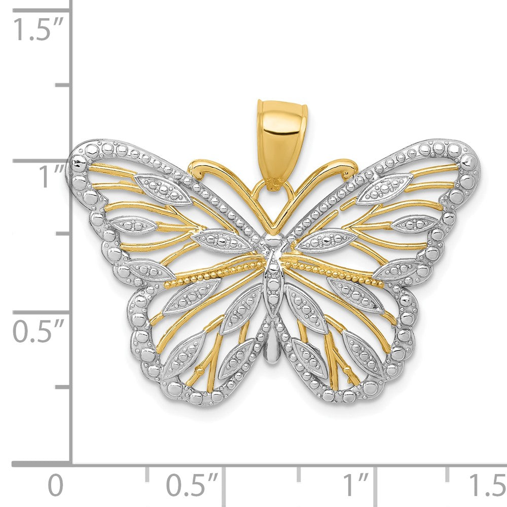 10K w/ Rhodium Butterfly Pendant