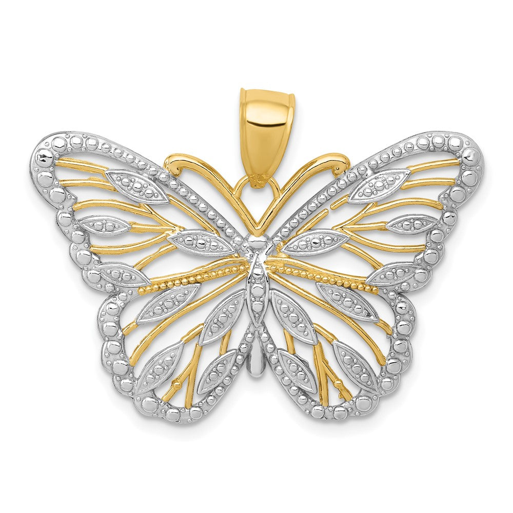 10K w/ Rhodium Butterfly Pendant