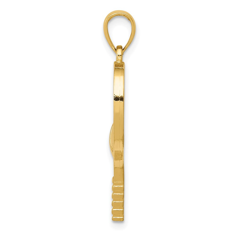 10k Diamond-Cut Tennis Racquet Charm
