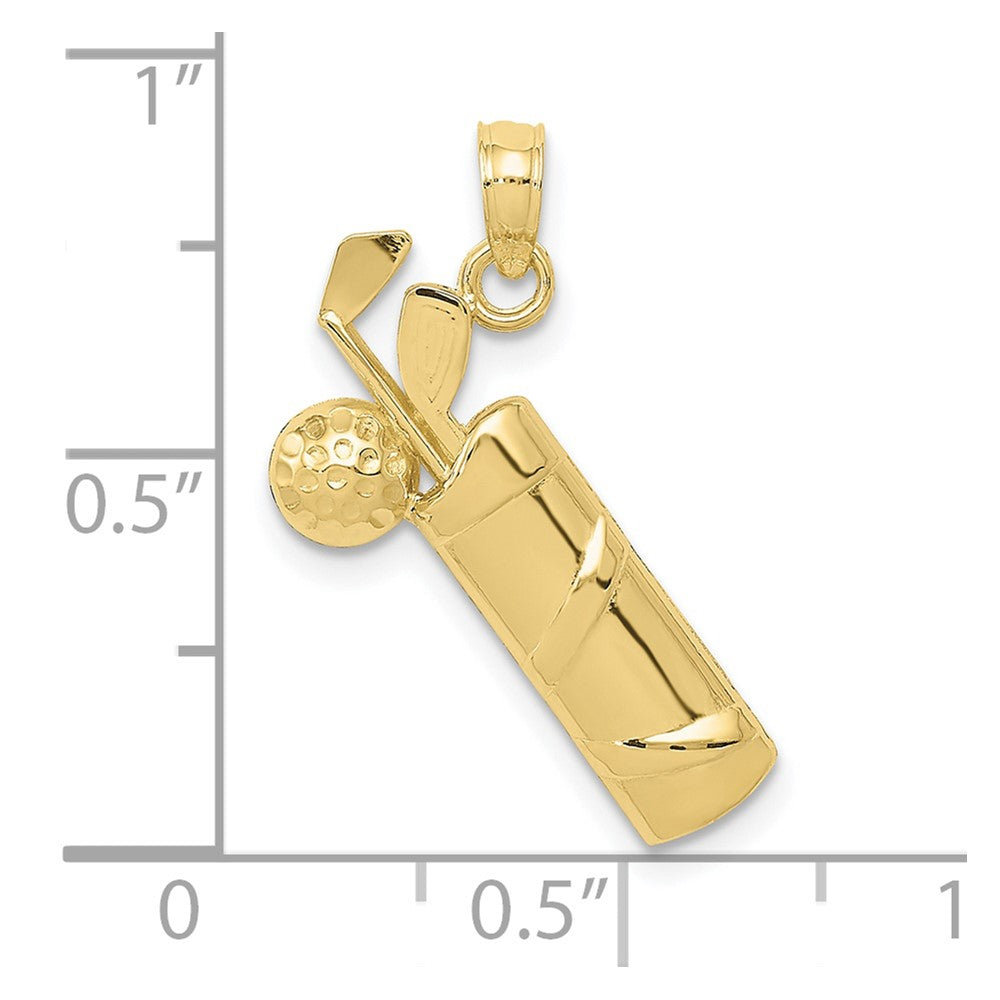 10k Polished Golf Bag Charm