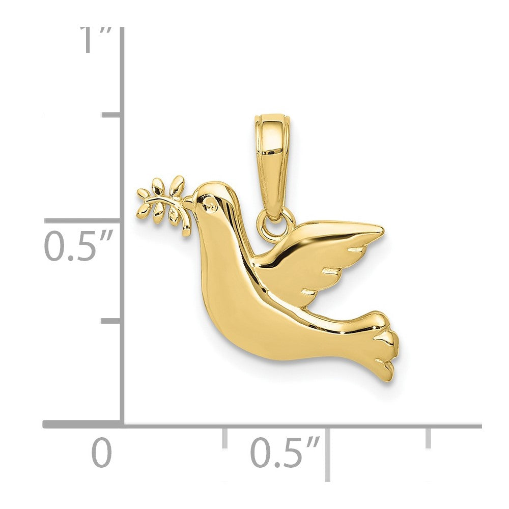10k Polished Dove Charm