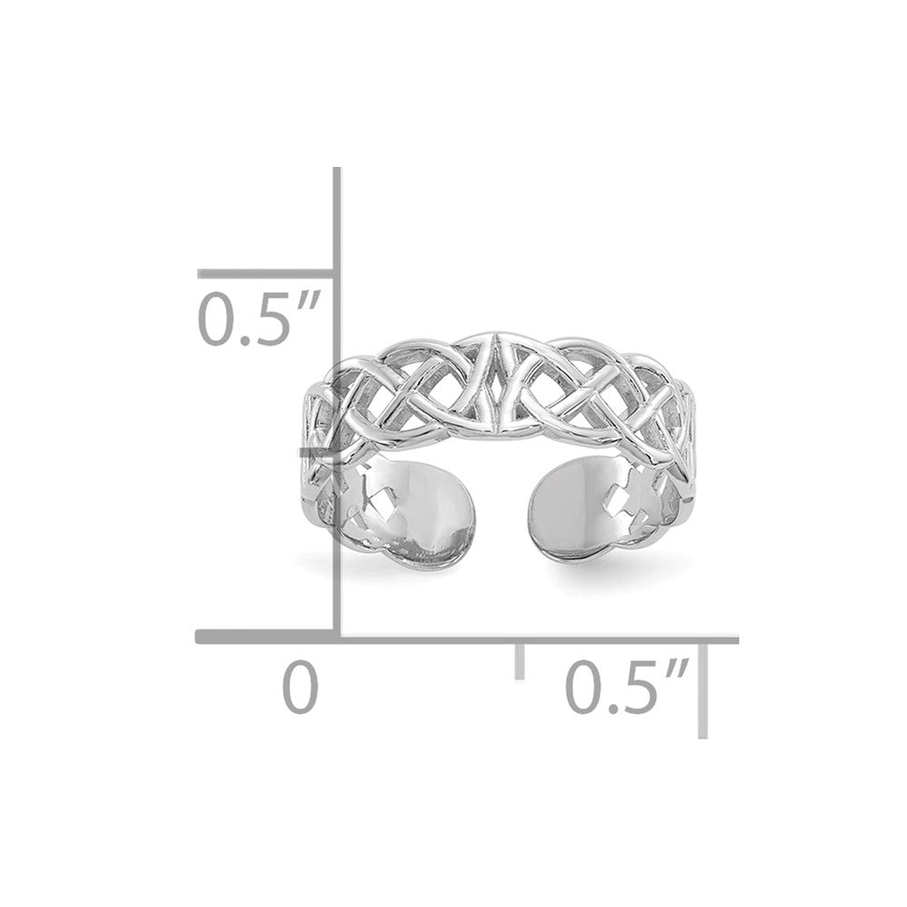 10K White Gold Polished w/ Design Toe Ring