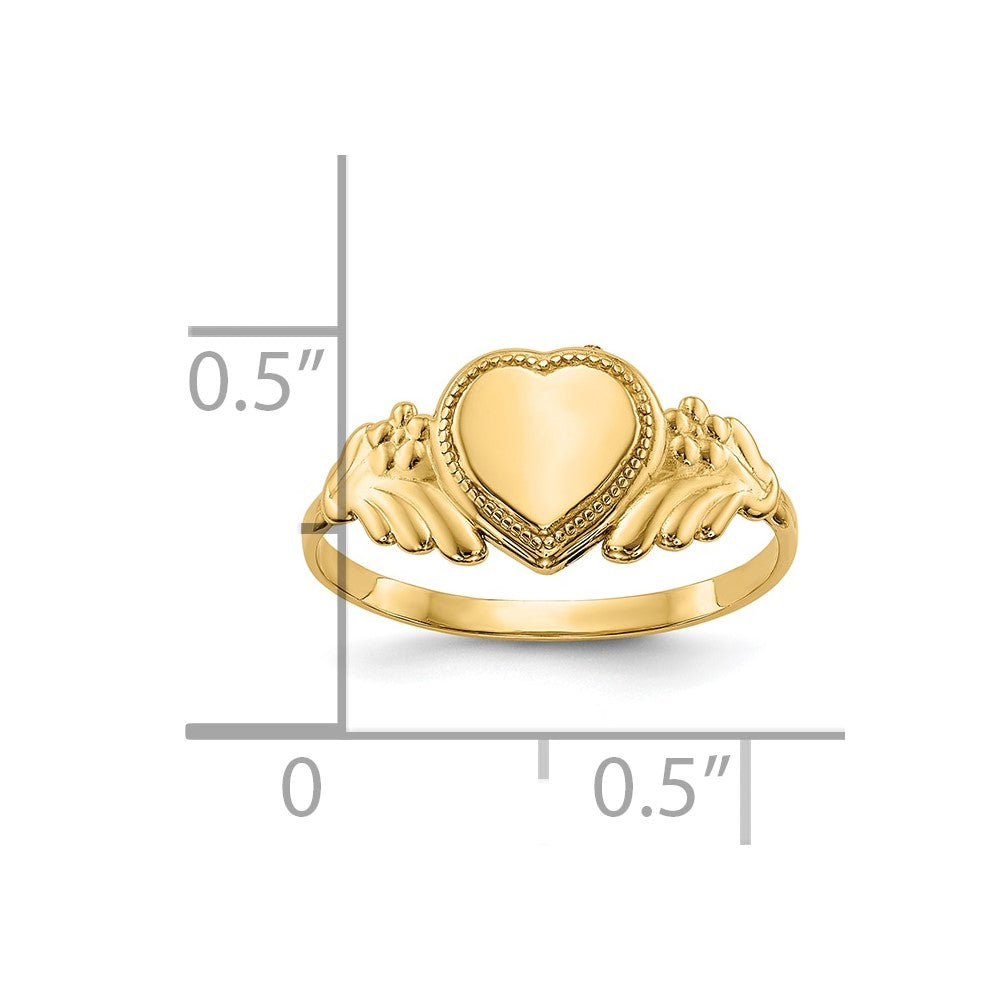 10k Polished Heart Child's Ring