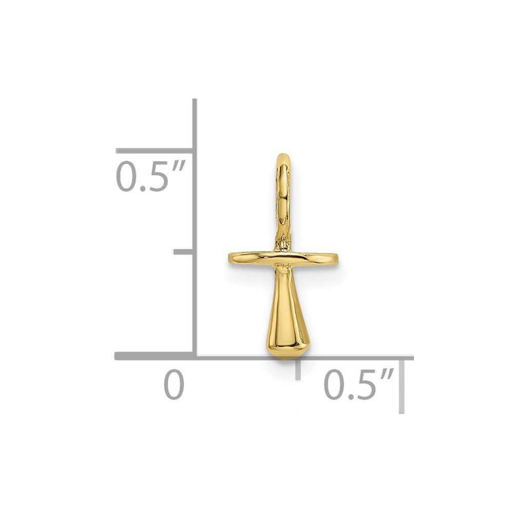 10K Gold Polished 3-D Pacifier Charm