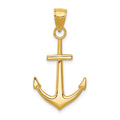 10K Gold Polished Anchor Pendant