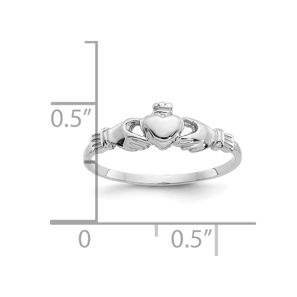 10k White Gold Child's Claddagh Ring