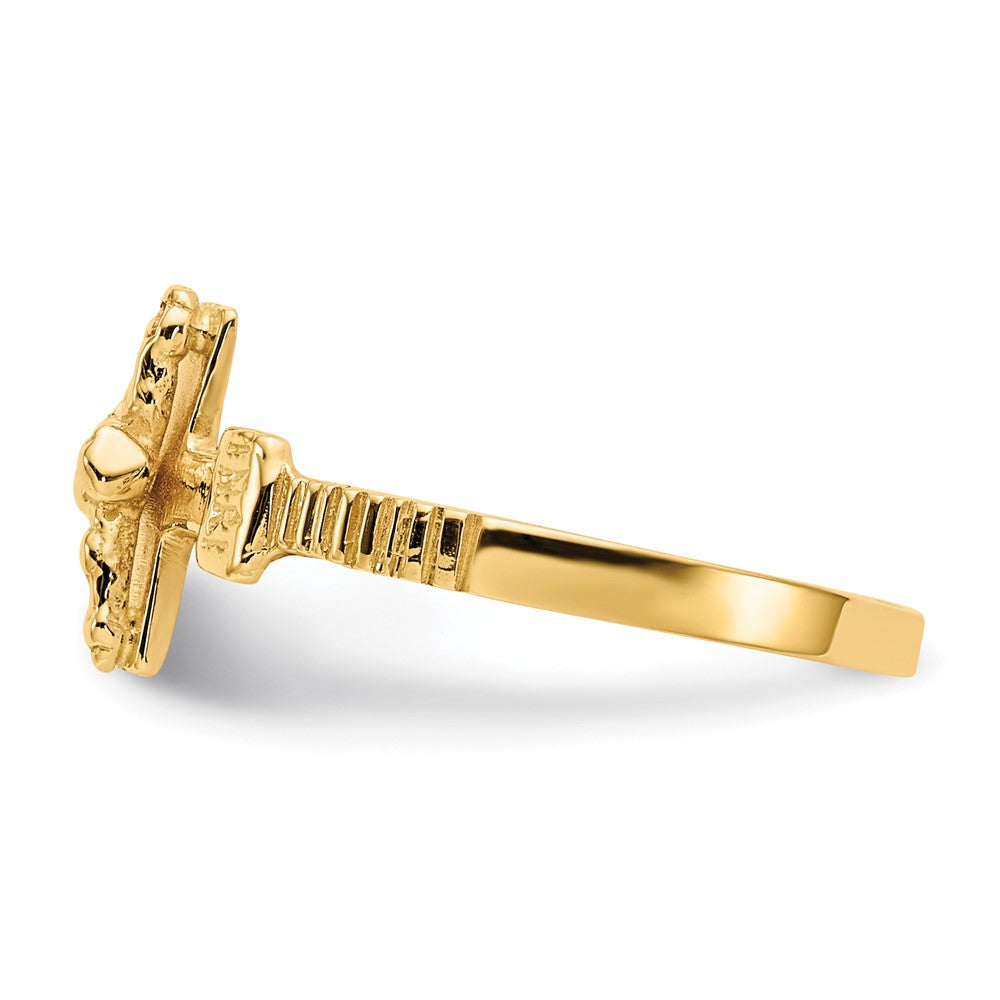 10K Polished Crucifix Ring