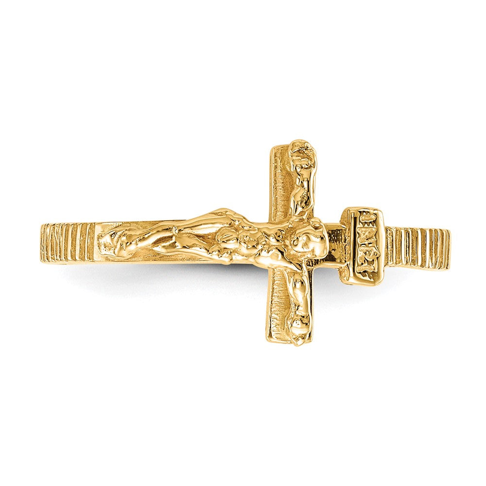 10K Polished Crucifix Ring