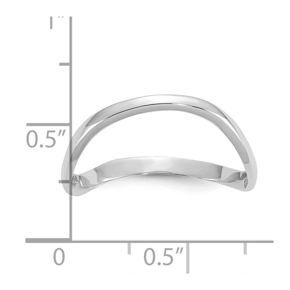10K White Gold Polished Wave Fashion Thumb Ring