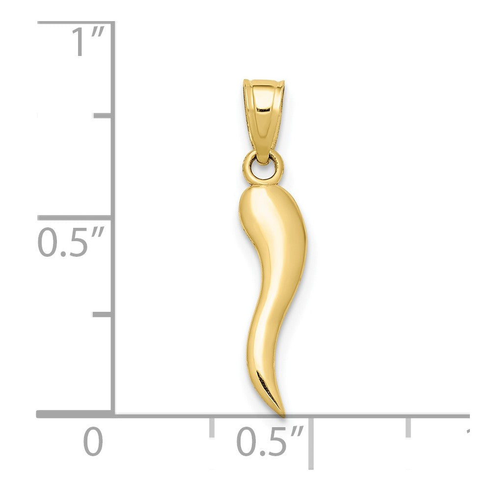 10k Italian Horn Pendant