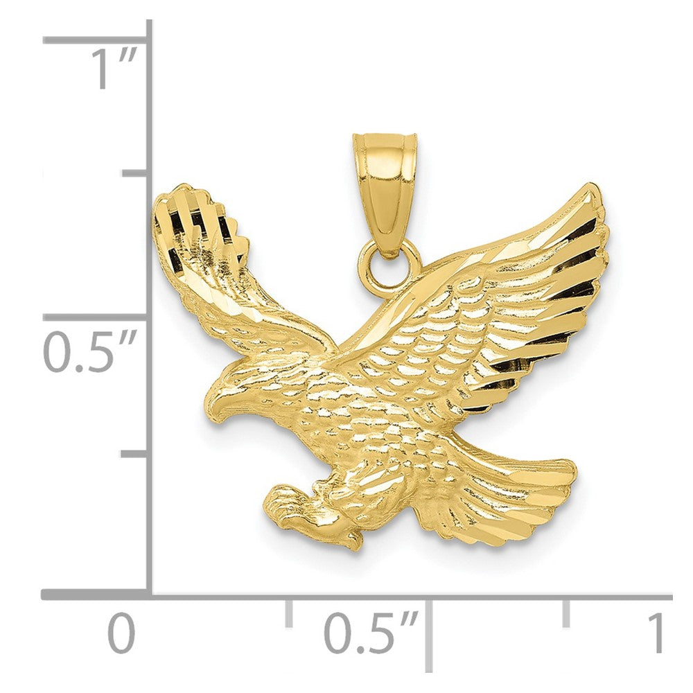 10k Diamond-cut Eagle Pendant
