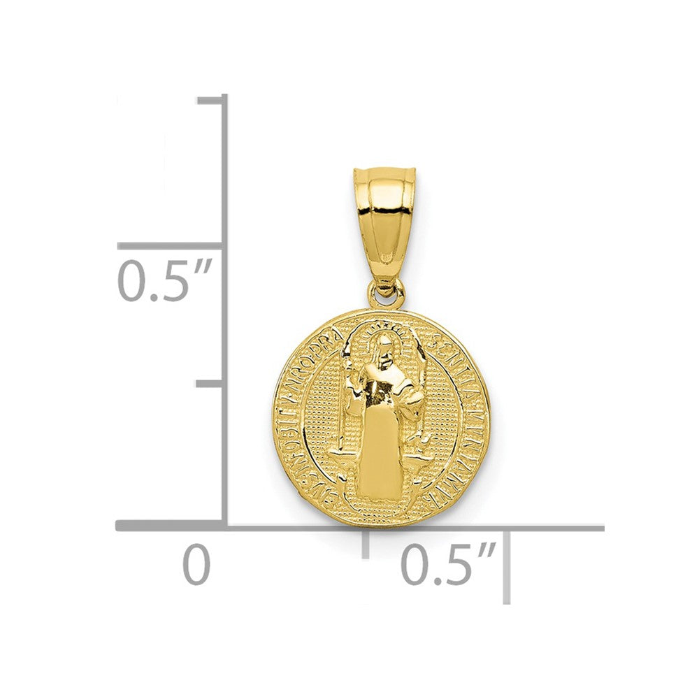 10k San Benito 2 Sided Round Small Pendant