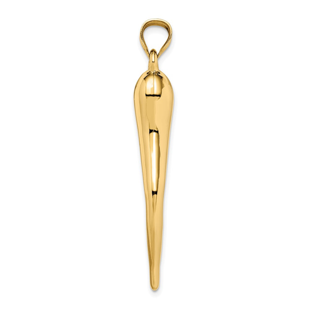 10k Hollow Italian Horn Pendant
