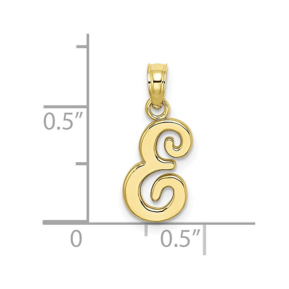 10K Polished E Script Initial Charm