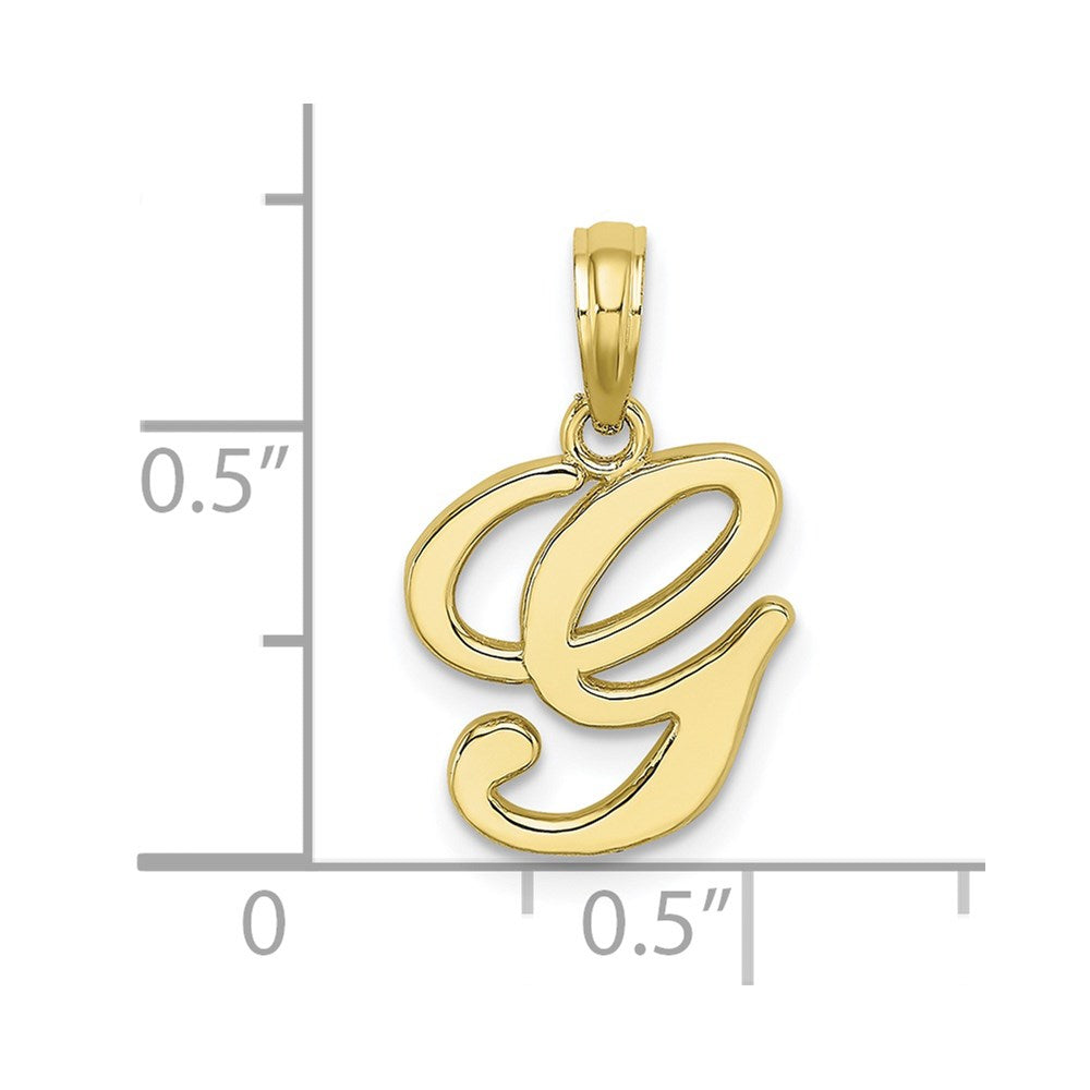 10K Polished G Script Initial Charm