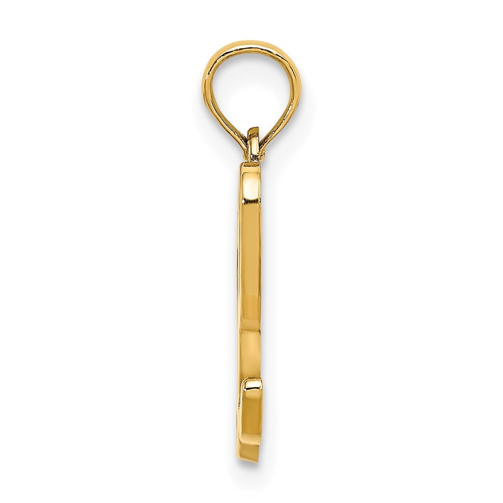 10K Polished L Script Initial Charm
