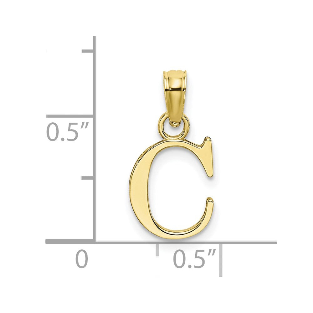10K Polished C Block Initial Charm
