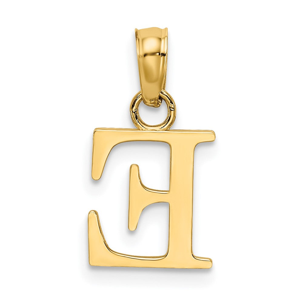 10K Polished E Block Initial Charm