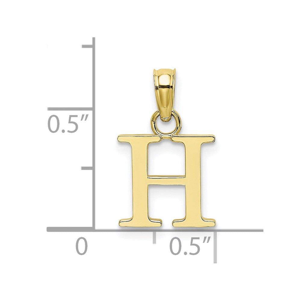 10K Polished H Block Initial Charm