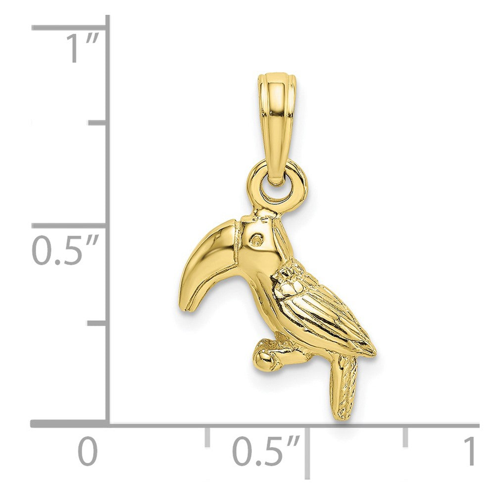10K 3-D Textured/Polished Toucan Bird Charm