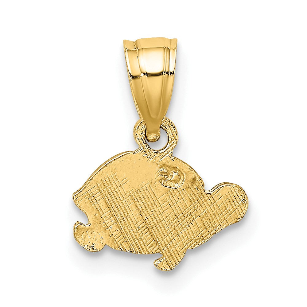 10K Flat and Engraved Mini Turtle Charm