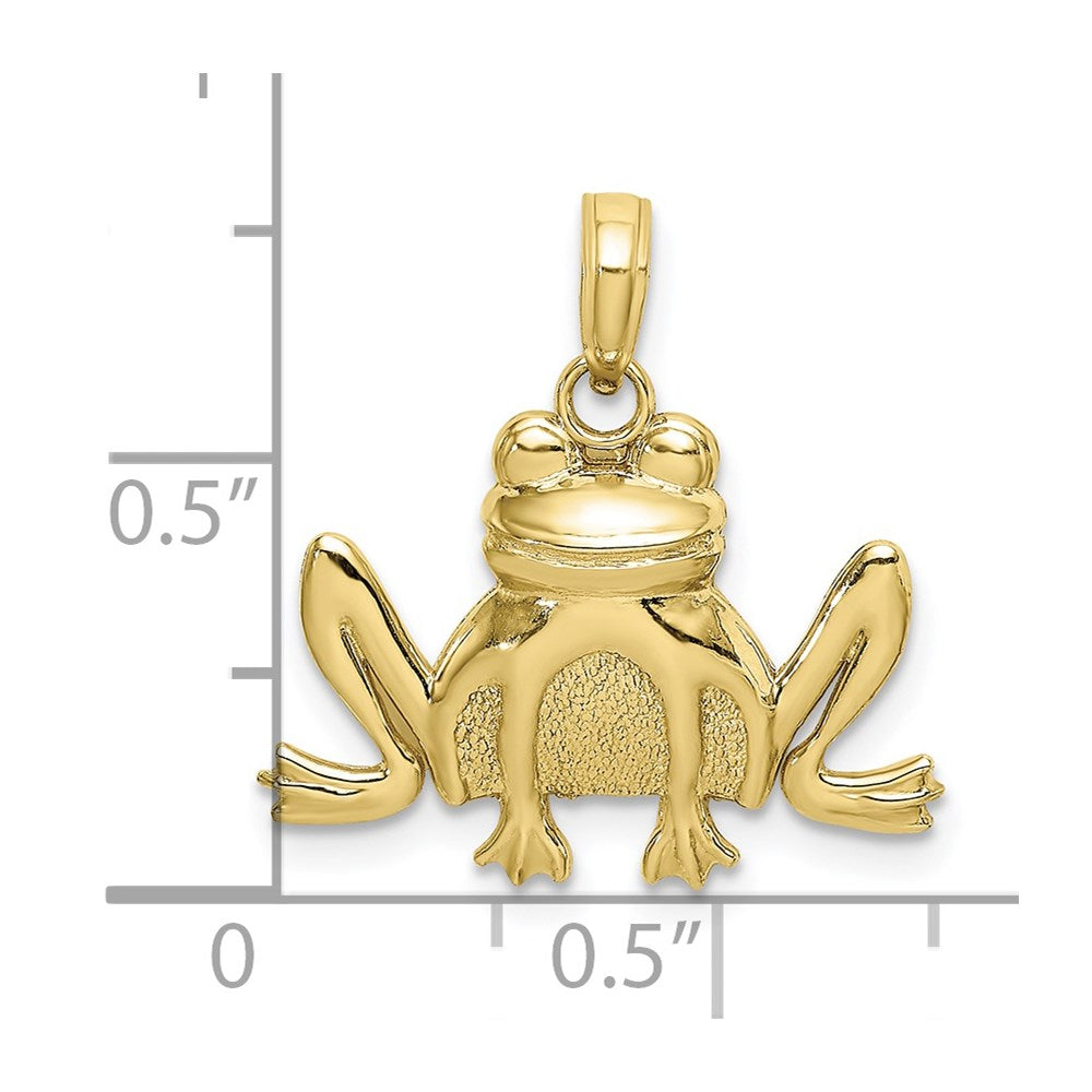 10K Textured Sitting Frog Charm