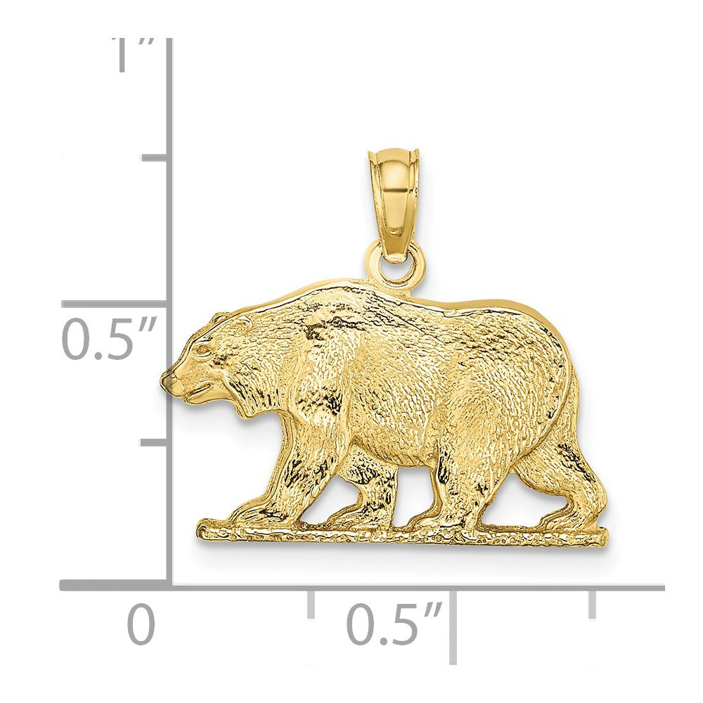 10K Textured Bear Charm