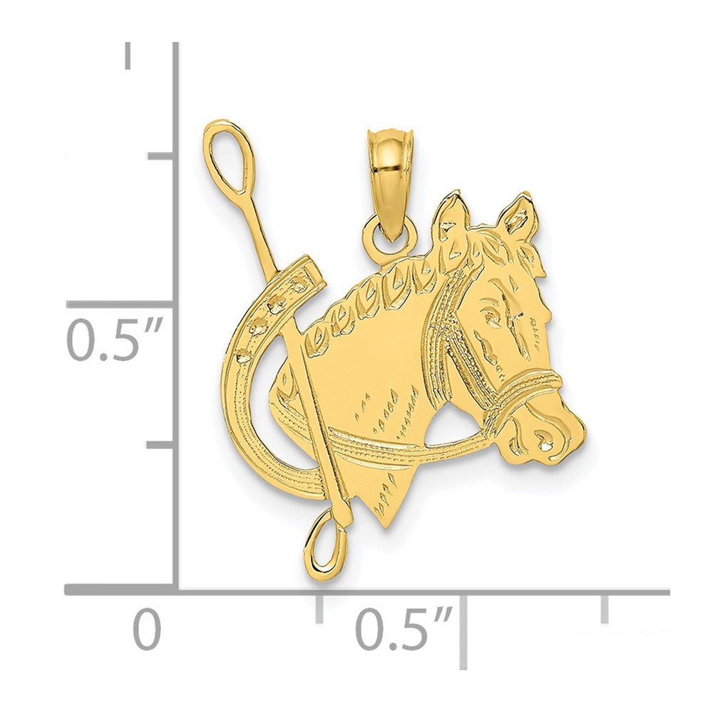 10K Textured Horse Head and Shoe Charm