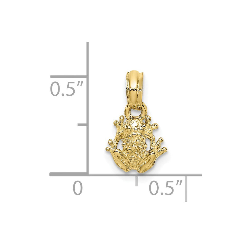 10K Textured Miniature Frog Charm