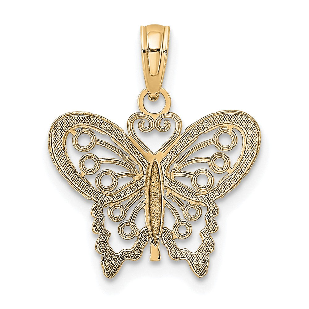 10k Diamond-cut Butterfly Charm