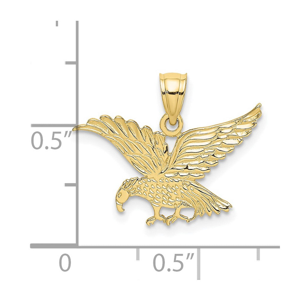 10K Flat Engraved Eagle Charm