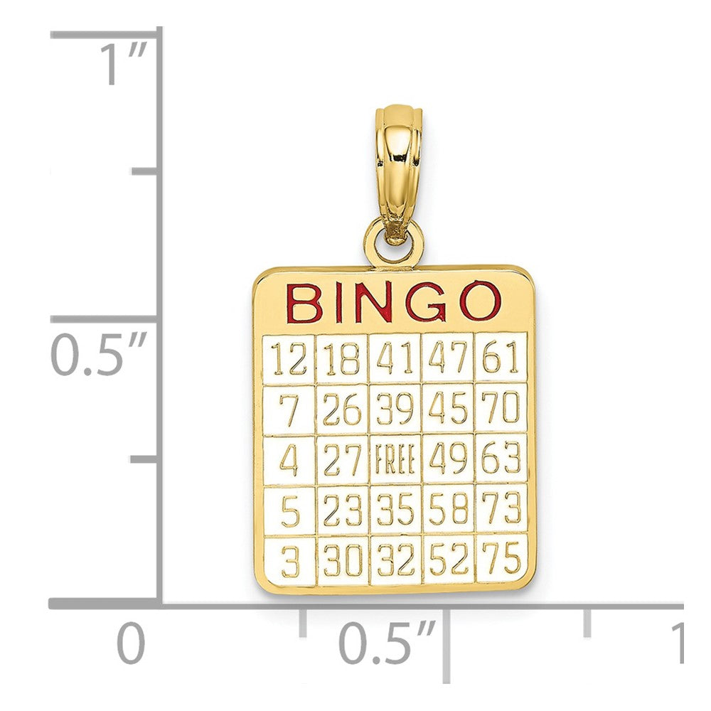 10K w/ Enamel Bingo Card Charm