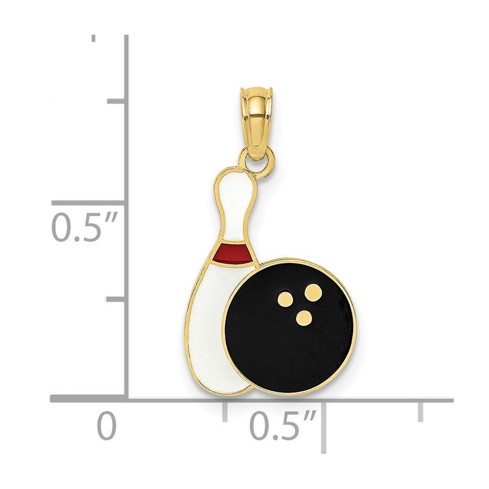 10K Enamel Bowling Ball and Pin Charm
