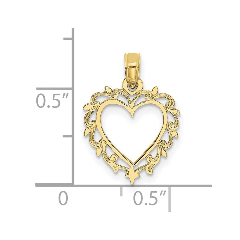 10K Heart w/ Lace Trim Charm