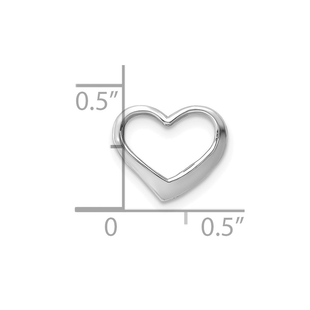 10K White Gold Floating Heart Charm
