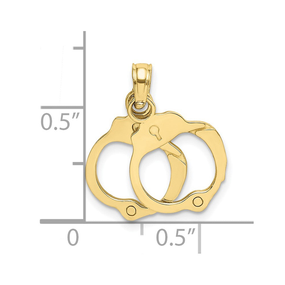 10K Moveable Handcuffs Charm