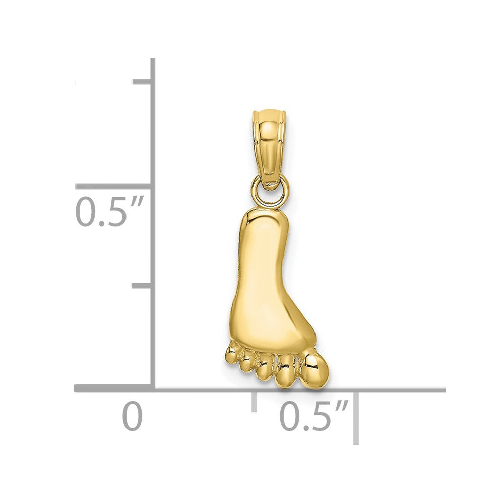 10K Polished Foot Charm