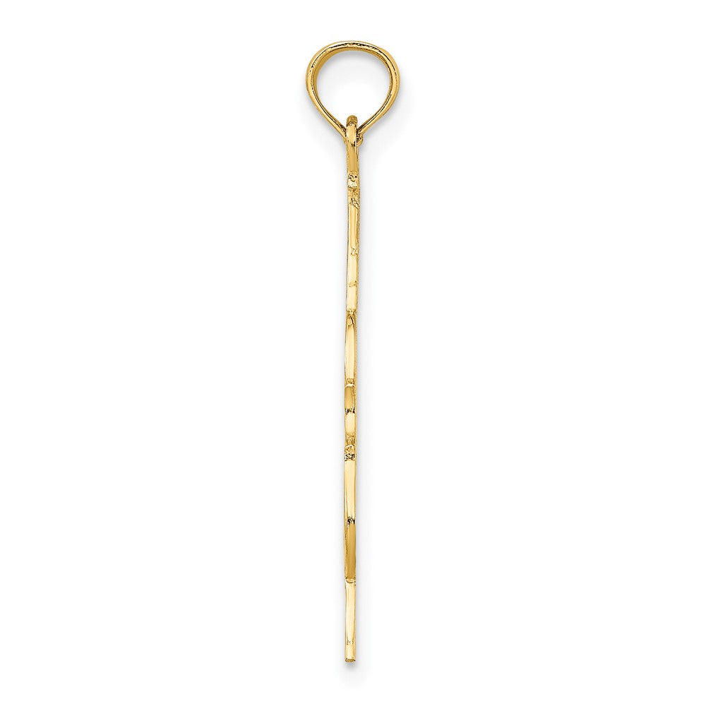 10K Polished Engraved Upright Bass Charm