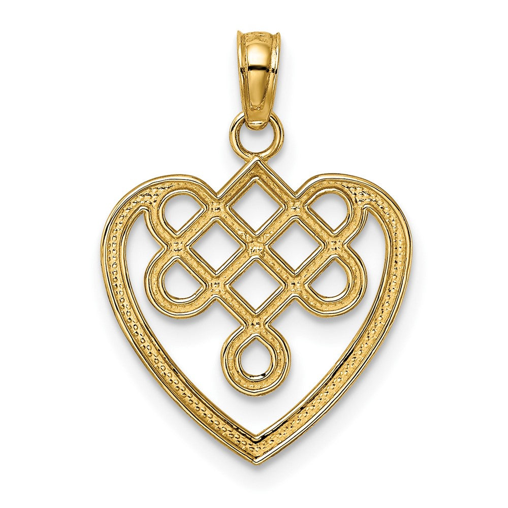 10K Small Celtic Knot Heart Charm