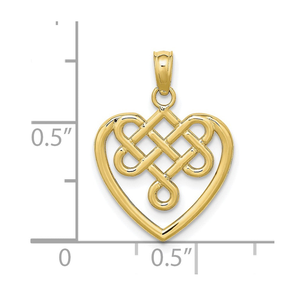 10K Small Celtic Knot Heart Charm